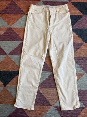 Athleta Cream/White High-Rise Pants/Jeans